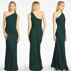 Elegant One-Shoulder Green Dress